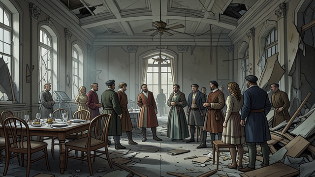 The Dead at the Banquet from "Wolf Hall". The Memory of Simonides A story that instructs Cromwell and Cavendish recall Simonides identifying the dead after a banquet hall collapses.