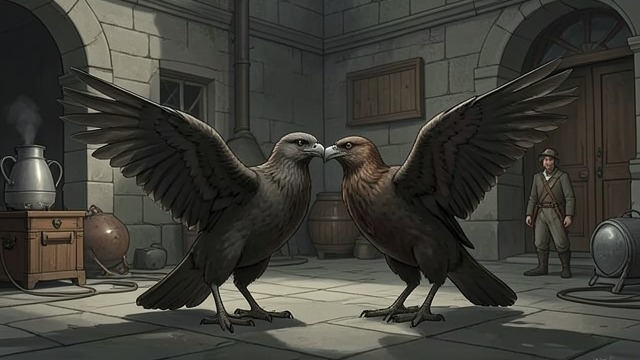A Pair in the Vestibule from "Piranesi". A New Neighbourhood The second bird Piranesi returns and finds another albatross with the first.