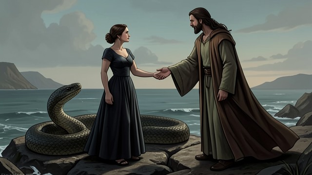 The Rescue of Leto from "Artemis". Delayed Intervention A Threat Near the Island Python follows Leto through the sea as she tries to reach Delos.