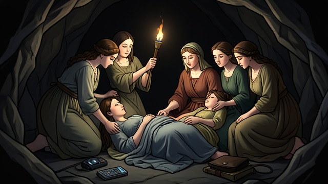 The Cave Gathering from "Artemis". Care in the Darkness A Hidden Refuge Rhea, Dione, Themis, Amphitrite, and Ichnaea make the cave a place of refuge.