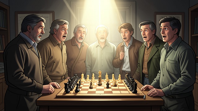 群体胜利的限度,《象棋的故事》中的场景。共同的欢欣 难以置信的结果 乘客们震惊地发现,这场几乎注定要输的棋局竟然得救了。麦康纳满意地长舒一口气,众人先前的沮丧顿时转为兴奋。 陌生人成为焦点 众人的注意力转向B博士,把他视为促成和棋的人。大家的感激很快变成了期待,想看他独自迎战冠军。