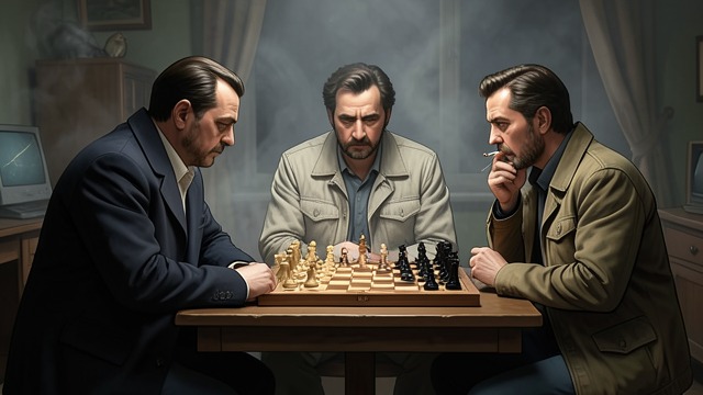 Amateur Enthusiasm from "The Royal Game". A Shared Pastime A small circle forms The narrator and his wife set up a board in the smoking room, hoping to find another chess enthusiast aboard.
