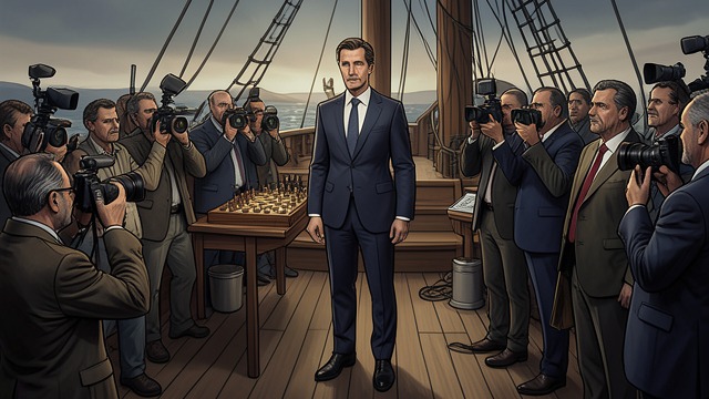 冠军启程,《象棋的故事》中的场景。冠军登船 船上的盛况 班轮准备从纽约启航时,叙述者注意到记者们正聚集在一位陌生的名人身边。他的同伴告诉他,此人是现任世界国际象棋冠军米尔科·岑托维奇,正前往布宜诺斯艾利斯。 好奇心油然而生 简短的介绍让这位冠军变得神秘起来。他的名声预示着一场不同寻常的相遇,但他戒备的态度让叙述者难以接近。