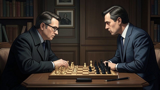 名望的狭隘,《象棋的故事》中的场景。只有认可,没有亲近 职业上的关注 当陌生人打乱众人的棋局时,米尔科·岑托维奇认出了B博士非同寻常的棋艺。他没有询问这个人的来历,而是提出再下一局。 名望依旧是一种角色 这位冠军的注意力始终放在国际象棋和职业较量上。他与B博士的相遇,显出一种完全围绕单项技能建立的名望所具有的局限。