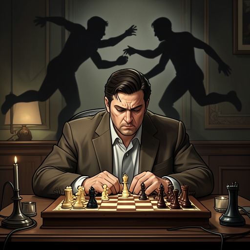 The Prisoner’s Inner Opponent from "The Royal Game". The attempt to divide himself into opposing chess players gradually turns Dr B’s survival strategy against him.