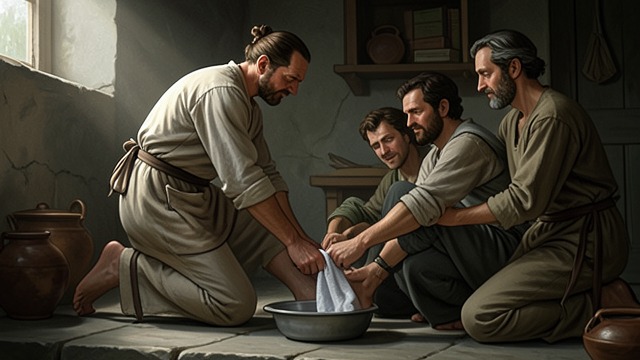 Service as an Example from "The Five Love Languages". The Basin and Towel A model of care Chapman recalls Jesus washing his disciples' feet in a culture where servants commonly performed that task.