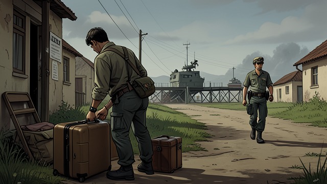 Return to the Army from "Serve the People!". A Chosen Return Leaving the village After his father-in-law repudiates the pledge, Wu Dawang packs and heads back to the division.