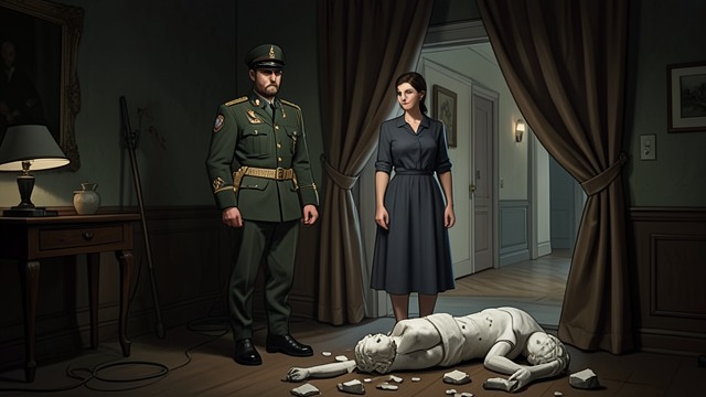The Statue Falls from "Serve the People!". A Political Accident A precarious wardrobe When Wu Dawang retrieves his uniform, a plaster statue of Mao Zedong falls and shatters.