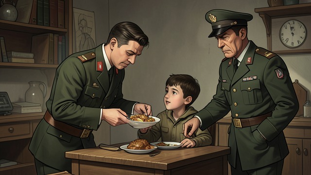 The Instructor’s Bargain from "Serve the People!". Service and Favor Advancement through usefulness Wu Dawang wins the Political Instructor’s attention by serving the officer’s family and entertaining his son.