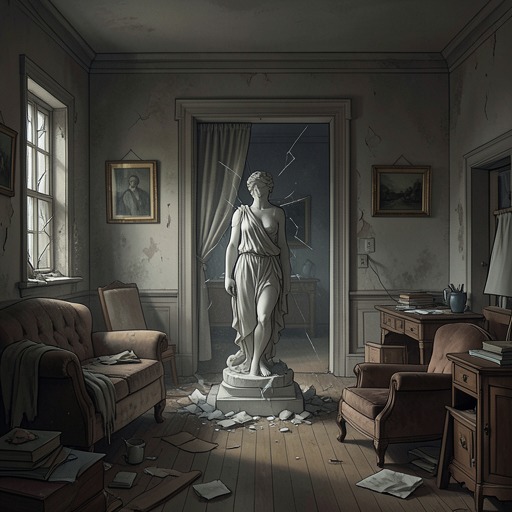 The Household’s Broken Objects from "Serve the People!". The destruction of Maoist images escalates from an accident into a shared revolt and leaves the house outwardly repaired but emotionally transformed.