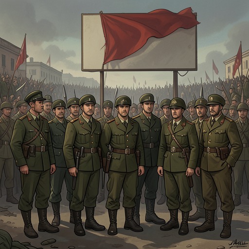 行政改革与人的代价,《为人民服务》中的场景。整编叙事检验了行政效率的主张,揭示士兵被迫离队以及改革成果分配不均所带来的代价。