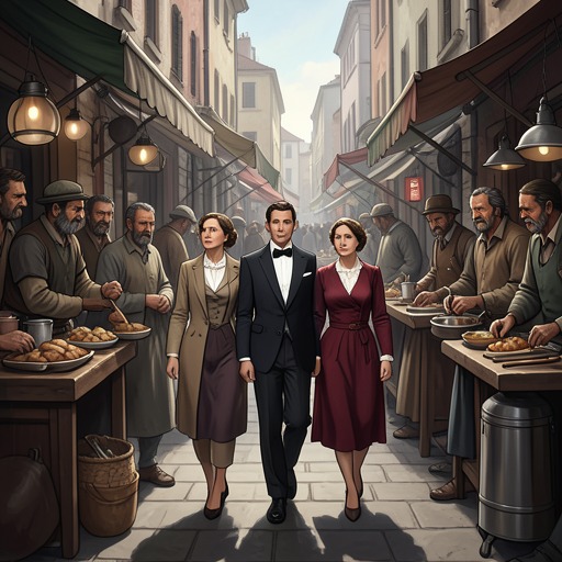 The Florios and Palermo’s class barrier from "The Florios of Sicily". This flow follows the family’s effort to convert commercial wealth into social standing in a city that continues to define them by their origins.