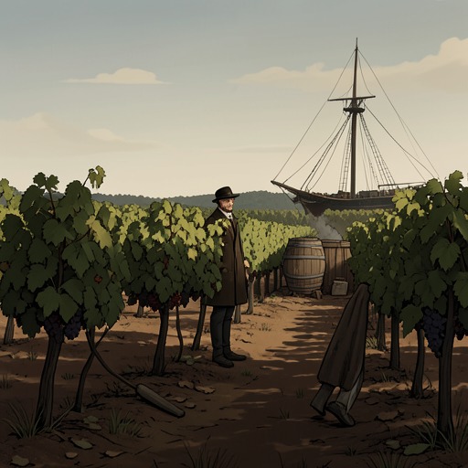 The Marsala wine venture from "The Florios of Sicily". This flow traces the Florios’ entry into Marsala wine, from land acquisition and production to export success and disputes over management.