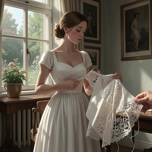 The symbolism of lace from "The Florios of Sicily". This flow traces lace as an object of labor, status, beauty, and family memory across the novel’s changing households.