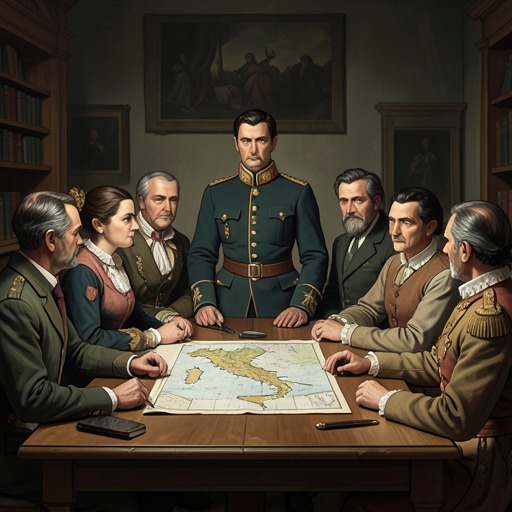 The last revolution from "The Florios of Sicily". This flow traces the Florios’ response to Garibaldi’s campaign and the uncertain transition from Bourbon rule to Italian unity.