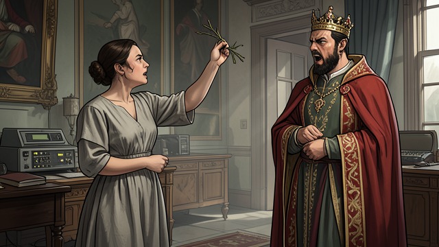 The Charade Exposed from "The Tales of Beedle the Bard". The Charade Exposed A false lesson The charlatan teaches the King to wave a twig and shout nonsense while performing tricks himself.