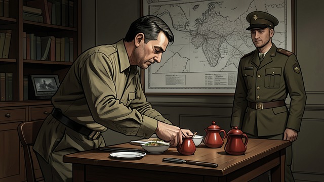 Pepperpot Revolution from "Midnight's Children". Politics at a Dinner Table Participation In Rawalpindi, Saleem helps General Zulfikar plan the coup by moving pepperpots and dishes as military units.