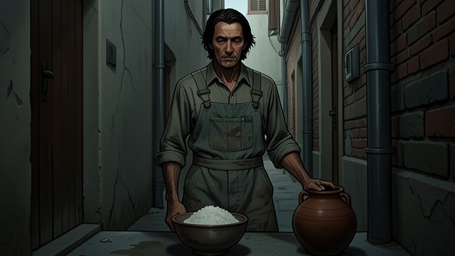 顏回的沉靜卓越,《论语》中的场景。不受匱乏侵蝕的德行 物質困窘 顏回住在狹窄簡陋的巷子裡,食物和飲水都很匱乏。 其他人會覺得這樣的貧困難以忍受。 他卻不讓困苦熄滅心中的喜悅。 學習的衡量 孔子稱許他這份沉穩,認為這是深厚德行的證明。 學習已成為安然身處困境的一種方式,而不只是求取知識。 這幅描寫對照了內心的安定與外在的匱乏。