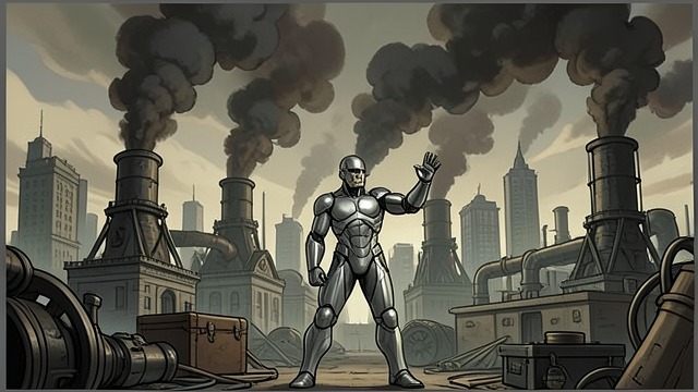 Pollution Beyond One Machine from "Klara and the Sun". Systemic Harm A New Source Klara sees the New Cootings Machine producing even more pollution. One successful act of sabotage has not changed the larger system.