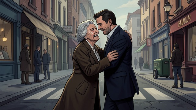 The Lost Couple from "Klara and the Sun". Reunion Across the Street A Long Separation Klara watches an older woman cross to meet a man who has been waiting for her.
