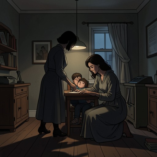 Sal’s Shadow Over the Family from "Klara and the Sun". Sal’s death remains a quiet force in the lives of Josie and the Mother, shaping fear, decisions about lifting, and the fantasy of replacement.