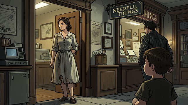 A Mother’s Curiosity from "Needful Things". A Mother’s Curiosity Watching the new shop Cora Rusk speculates about Needful Things before it opens and dismisses its claims as salesmanship.