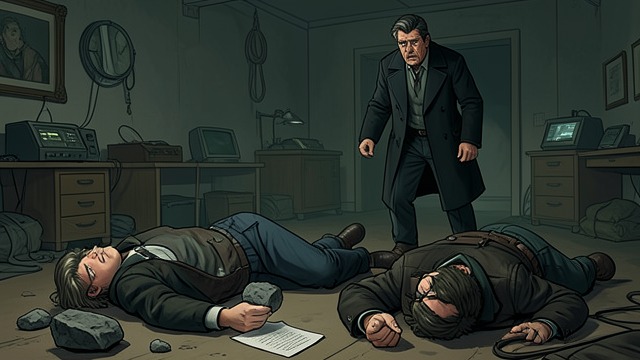令人不安的双重死亡,《必需品专卖店》中的场景。令人不安的双重死亡 现场 艾伦·潘伯恩发现内特尔·科布和威尔玛·杰齐克在激烈冲突后双双身亡。表面上的仇怨似乎足以解释这起罪案,但事情的先后经过令他感到不安。 调查者的疑虑 他无法想象内特尔会有条不紊地准备那些被归咎于她的石块和警告字条。尽管证据看起来明明白白,他的不安仍挥之不去。