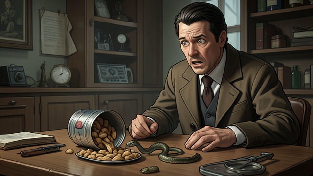 The Snake Becomes Real from "Needful Things". The Snake Becomes Real The trick attacks Gaunt Alan opens the can, and its spring-loaded snake appears briefly as a real, venomous creature.