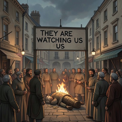The Town That Believes It Is Persecuted from "Needful Things". This flow traces the recurring language of persecution from Keeton’s real exposure through Gaunt’s delusion-building and the town’s collective loss of reason.