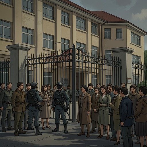 The School’s Changing Security from "On the Come Up". This flow traces how a school’s security decisions magnify racial distrust and lead to protest, police presence, and a contested path toward reform.
