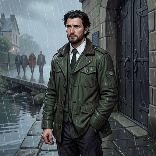 Donie’s Broken Routine from "Dark Lies the Island". A man who depends on exact daily patterns is assaulted beside the river, and the trauma disrupts the careful rituals that organize his life.