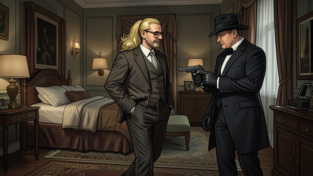 Two Hidden Pistols from "The Maltese Falcon". Two Hidden Pistols An attempted intimidation Wilmer walks Spade toward Casper Gutman’s suite with both hands concealed in his pockets, carrying weapons.