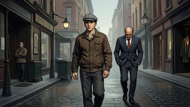 The Shadow in Grey from "The Maltese Falcon". The Shadow in Grey A concealed follower Wilmer Cook tails Sam Spade through San Francisco while posing as an unobtrusive young man in a grey cap.