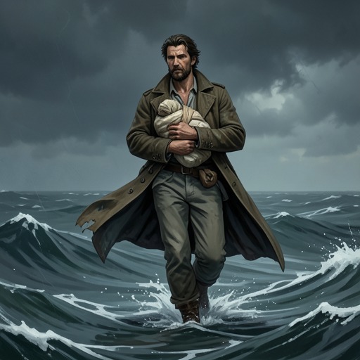 Jacobi’s Last Voyage from "The Maltese Falcon". Captain Jacobi carries Brigid’s concealed parcel across the ocean, becomes entangled in the search, and dies delivering it.