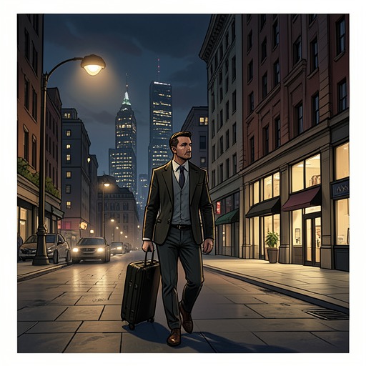The San Francisco Investigation from "The Maltese Falcon". Spade’s independent inquiries connect the city’s hotels, offices, and harbor to the falcon, while official investigators pursue competing explanations.