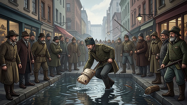 Flight from Evidence from "The Nose". Flight from Evidence Disposal Attempt Ivan carries the wrapped nose through crowded streets and eventually drops it into the river.