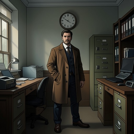 The Advertisement Office from "The Nose". This flow follows Kovaloff’s effort to use public information services and the institutional disbelief that blocks him.
