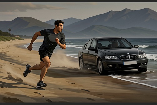 Attempted assassination of T. S. Garp in a white Saab from "The World According to Garp". The attempted assassination of T. S. Garp in a white Saab occurs during a solitary run between Steering and Dog’s Head Harbor.