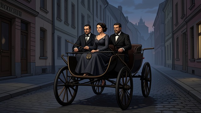 A Right to Attend from "The Canterville Ghost". A Right to Attend At the funeral Mrs. Umney rides in the final carriage for Sir Simon’s burial.