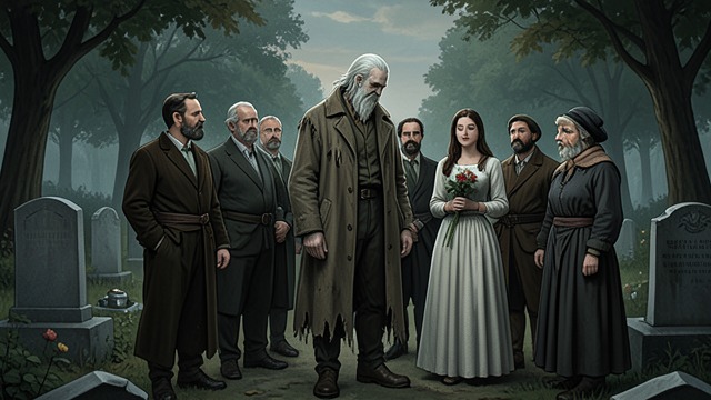 A Shared Funeral from "The Canterville Ghost". A Shared Funeral The families gather Lord Canterville joins the Otises and Mrs. Umney at Sir Simon’s funeral.