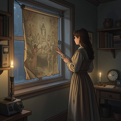 The Prophecy Fulfilled from "The Canterville Ghost". This flow follows the Canterville prophecy from obscure verse to a moral instruction and finally to visible fulfillment.