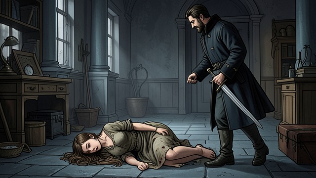 The Mistaken Stabbing from "The Castle of Otranto". The Mistaken Stabbing A Fatal Misidentification Manfred secretly enters the church believing Isabella is meeting Theodore.