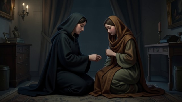Shared Grief from "The Castle of Otranto". Shared Grief Consoling the Princess After Conrad dies, Isabella helps Matilda tend Hippolita.