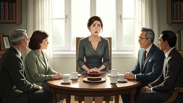 The Birthday Gathering from "A Murder Is Announced". A Carefully Pleasant Party A Celebrated Birthday Letitia Blacklock arranges a tea party for Dora Bunner, with presents, rich food, and Mitzi’s celebrated cake.