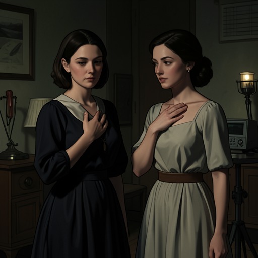 Charlotte and Dora from "A Murder Is Announced". Charlotte’s love for Dora is real, but fear turns their intimate bond into a motive for concealment and ultimately murder.
