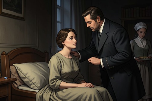 德于阿尔潘诬陷Therese盗窃并使其获罪 from "Justine". Du Harpin’s framing of Therese for theft is the punishment for her refusal to become his accomplice.
