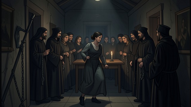 The Prison Revealed from "Justine". The Prison Revealed A change of voice After the confession, Dom Severino drops his courteous manner and makes clear that Justine cannot safely refuse him.