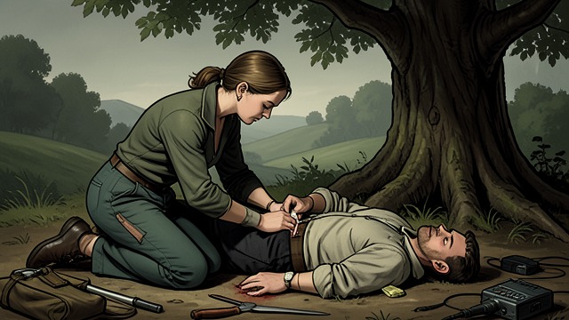 A Stranger in Need from "Justine". A Stranger in Need Compassion renewed Justine finds Roland injured after two riders trample him and render him unconscious.