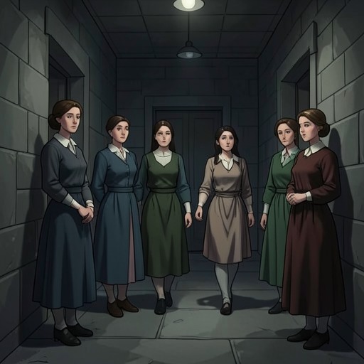 Women Taken and Replaced from "Justine". This flow tracks the captives’ uncertain fate as the monastery recruits new women and removes those it no longer wishes to keep.
