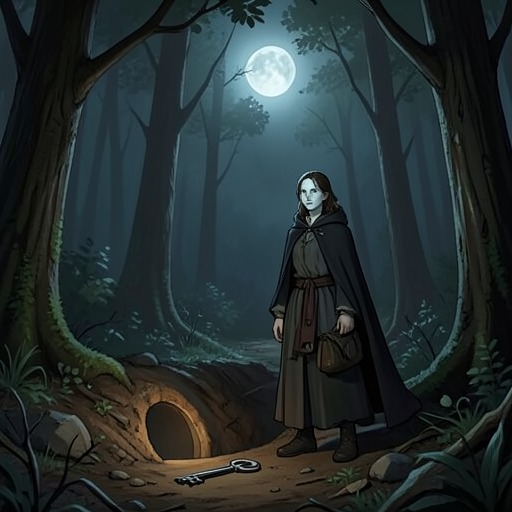 Escape from the Monastery from "Justine". This flow follows Justine’s shift from learning the monastery’s defenses to escaping through barriers and a concealed burial ground.